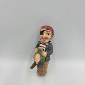 VTG Pirate Wine Bottle Cork Stopper Multicolor Composite Resin‎ Nautical